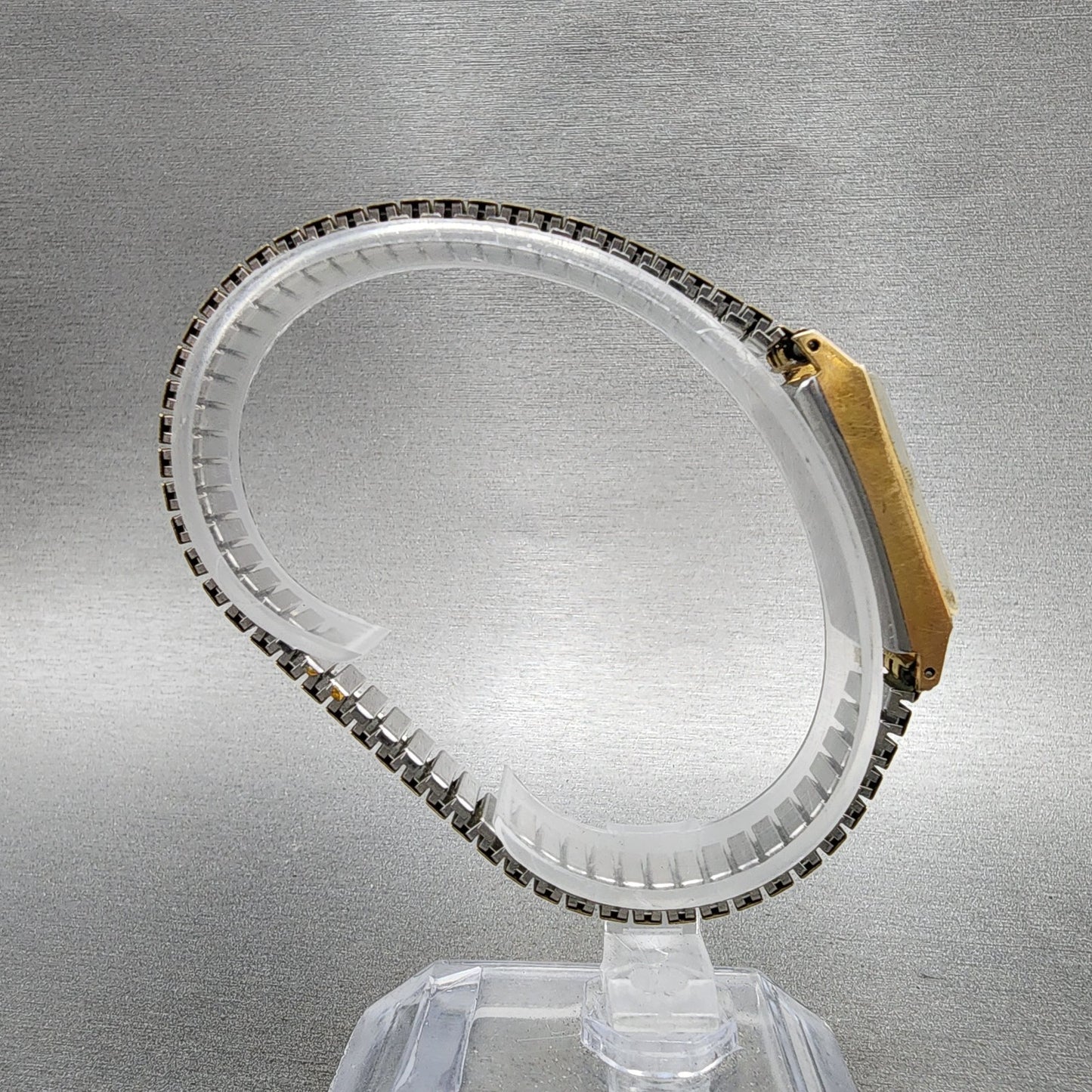 Seiko Venus Tank Watch Women 15mm Silver Dial Gold Tone 5514 Manual Runs8