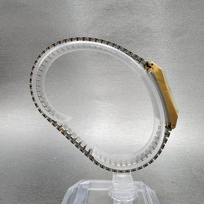 Seiko Venus Tank Watch Women 15mm Silver Dial Gold Tone 5514 Manual Runs8