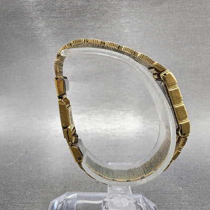 Seiko Tank Watch Women 13mm Champagne Dial Gold Tone 2e205030 New Battery8