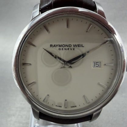 Raymond Weil Toccata Watch Men 39mm Cream Dial Steel Date Round 5488 New battery2