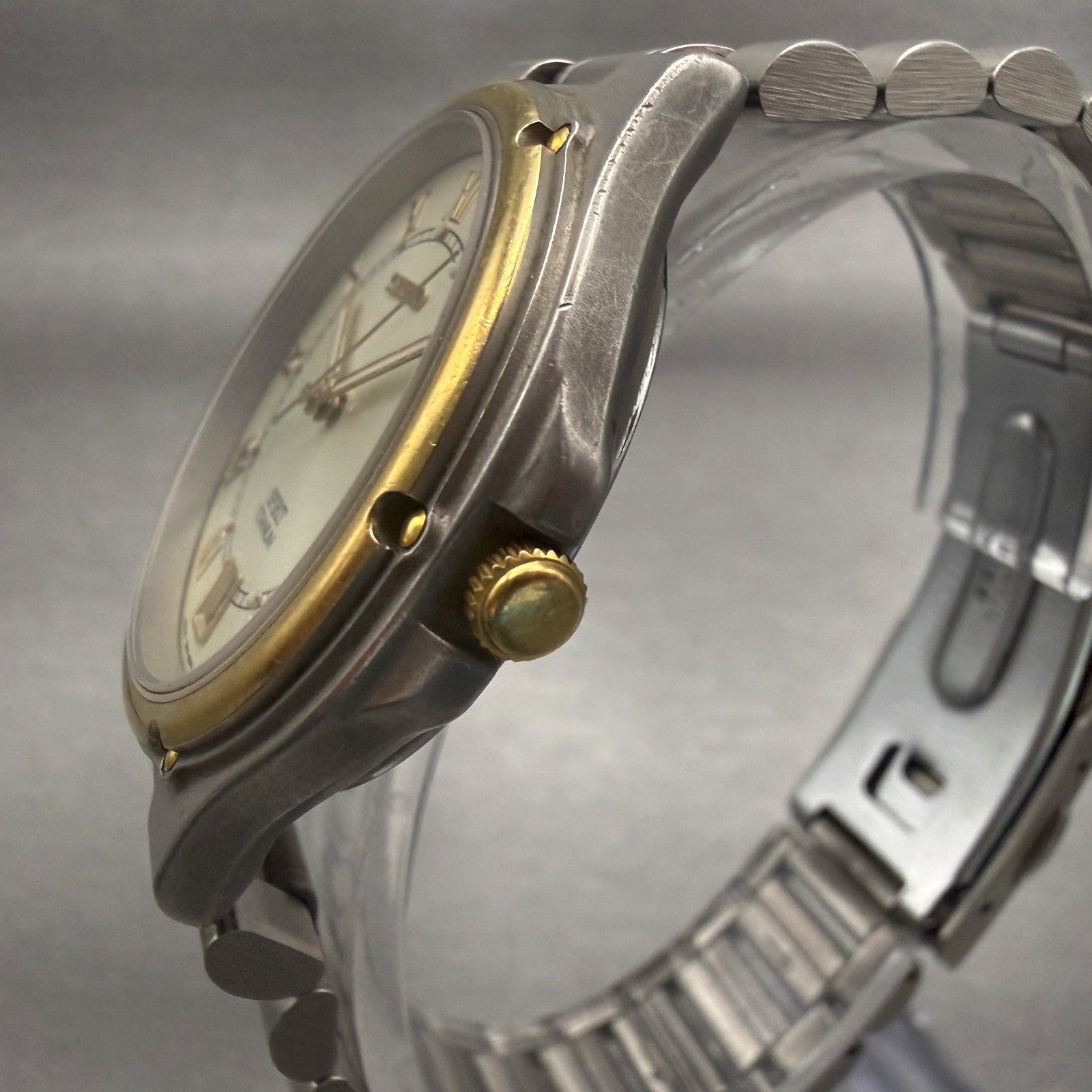 Seiko Spirit Watch Men 35mm Champagne Dial Two Tone Round 7N47-8000 New Battery2