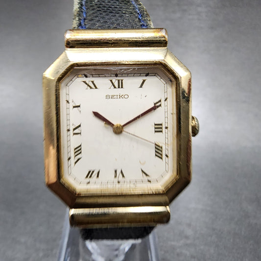 Seiko Tank Watch Unisex 26mm White Dial Gold Tone 7431-5450 PARTS