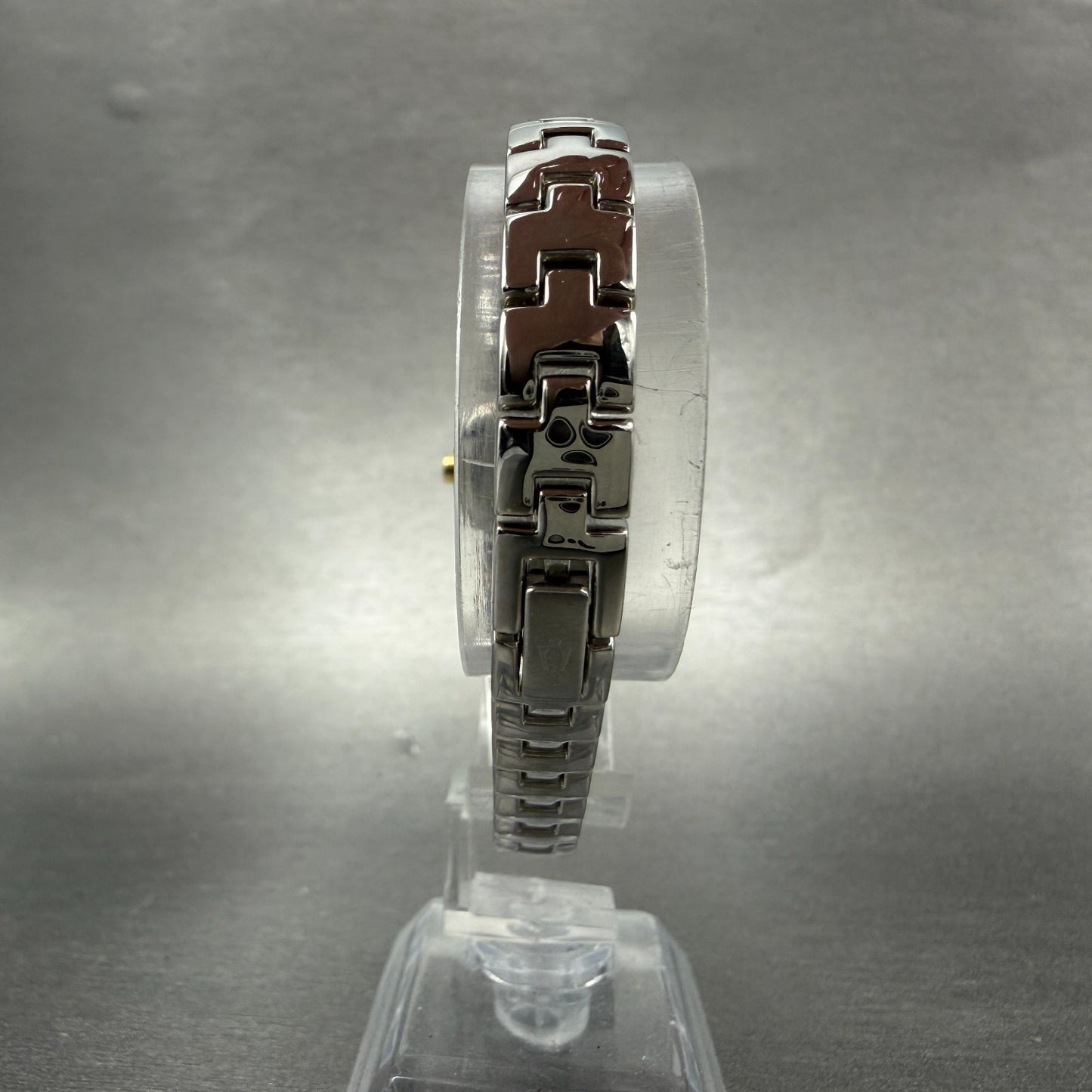 Bulova Watch Women 22mm MOP Dial Two Tone Round 98T80 Bangle New Battery ABCD1237