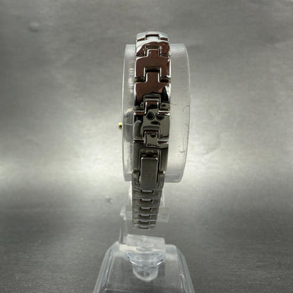 Bulova Watch Women 22mm MOP Dial Two Tone Round 98T80 Bangle New Battery ABCD1237