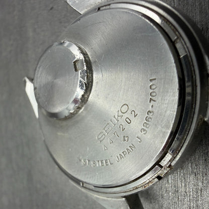 Seiko QR Watch Men 37mm Silver Dial Silver Tone Daydate Round 3863-7001 PARTS FG7