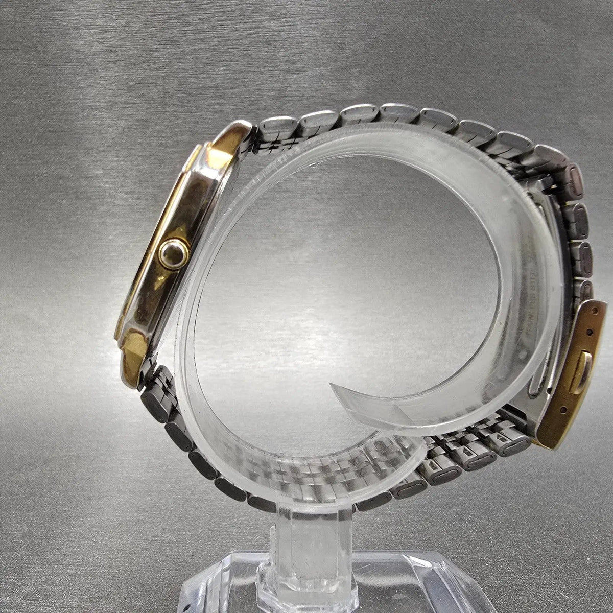 Seiko Tank Watch Men 30mm Champagne Dial Gold Tone Octagon 6431-5030 PARTS7