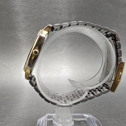 Seiko Tank Watch Men 30mm Champagne Dial Gold Tone Octagon 6431-5030 PARTS7
