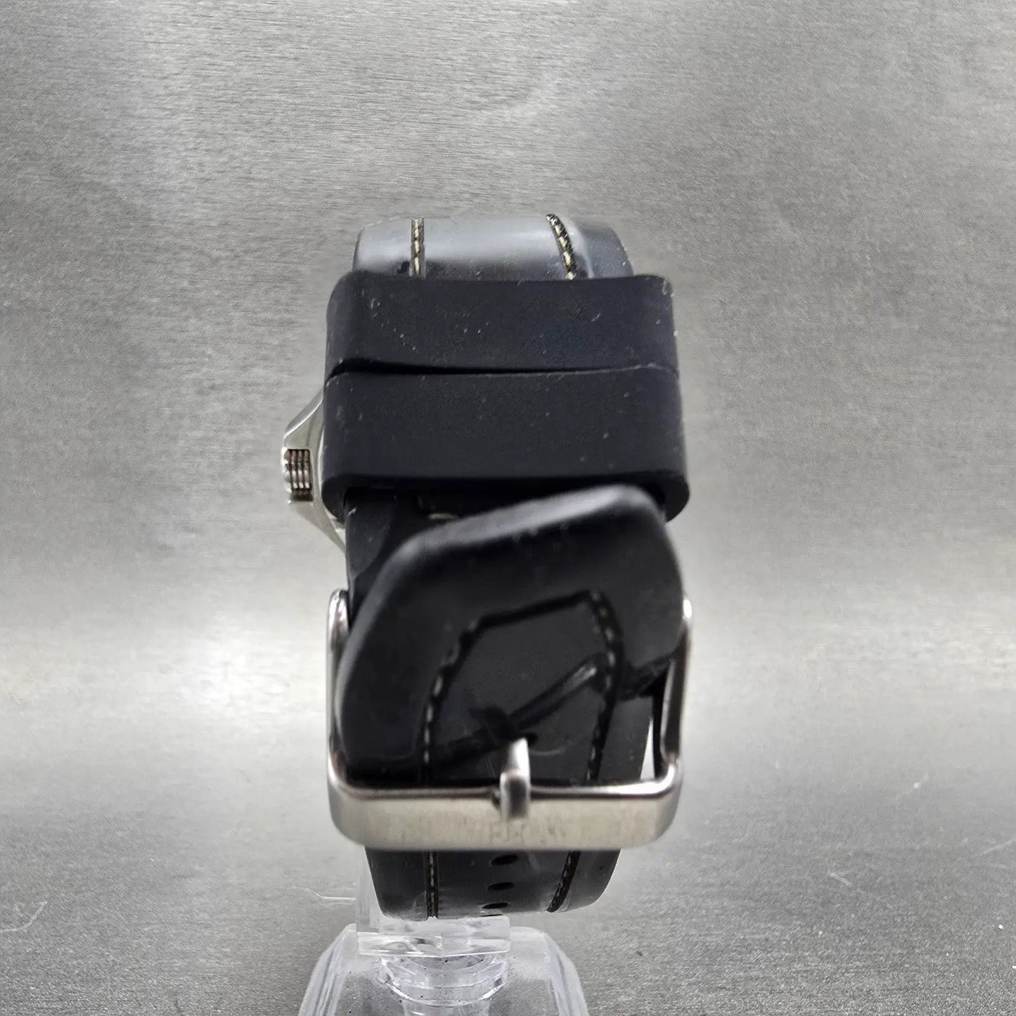 Wenger Dive Watch Men 43mm Black Dial Silver Tone Date 0641.10 New Battery7
