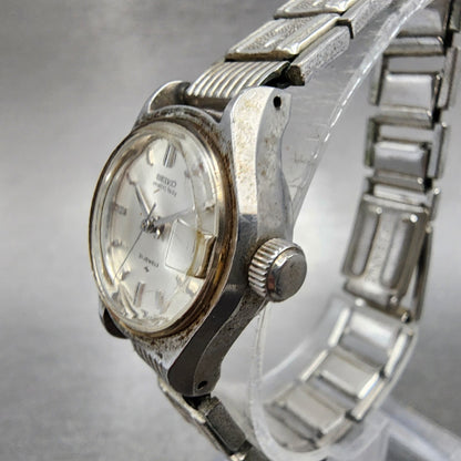 Seiko Matic Lady Watch Women 20mm Silver Dial Silver Tone Date 25170261 Runs2