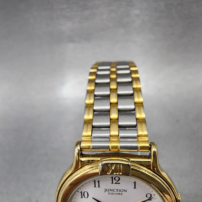 Vega Junction Watch Men 32mm White Dial Two Tone Round 6A31L04268 New Battery6