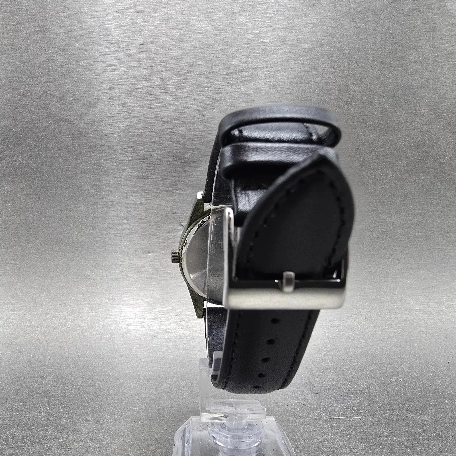 Timex Perpetual Calendar Watch Men 37mm Black Dial Silver Tone Daydate New BattL7