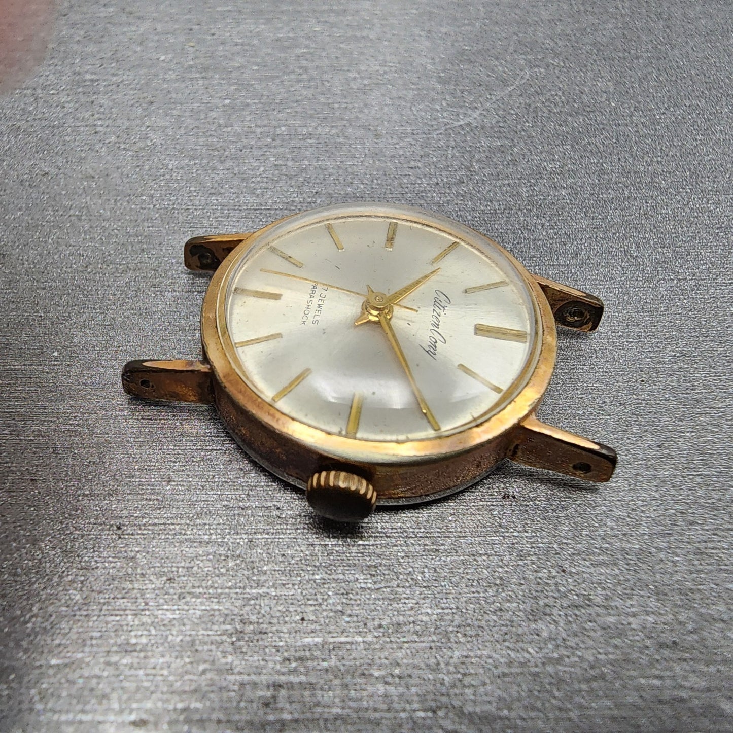 Citizen Cony Watch Women 25mm White Dial Gold Plated Manual Wind Runs VTG5