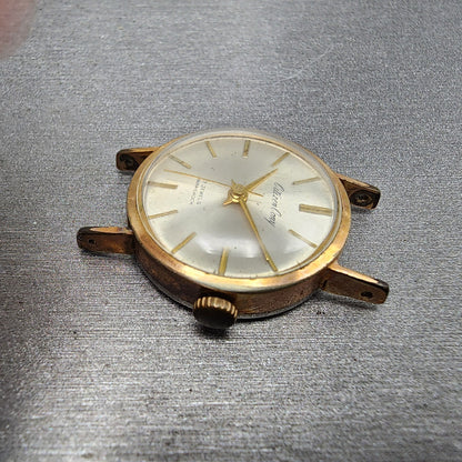 Citizen Cony Watch Women 25mm White Dial Gold Plated Manual Wind Runs VTG5