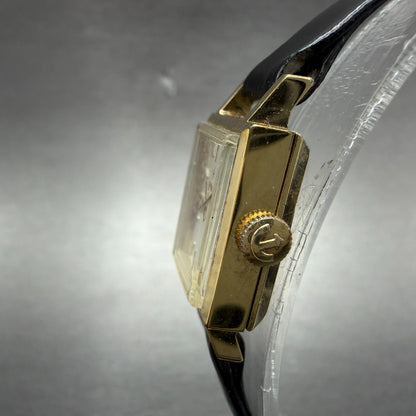 Rado Watch Women 15mm Champange Dial Gold Tone Rectangle Manual Wind Runs 53442