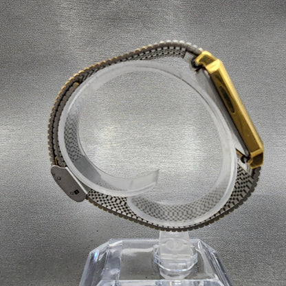 Orient Tank Watch Men 26mm Black Dial Gold Tone Rectangle New Battery VTG8