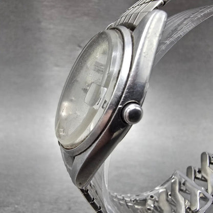Seiko SQ Watch Men 33mm Silver Dial Silver Tone Date Round 5Y22-6000 PARTS3