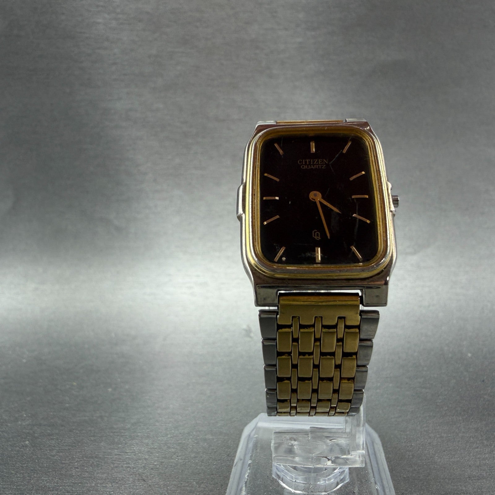 Citizen CQ Tank Watch Men 24mm Black Dial Two Tone Rectangle 5020-917817 PARTS6