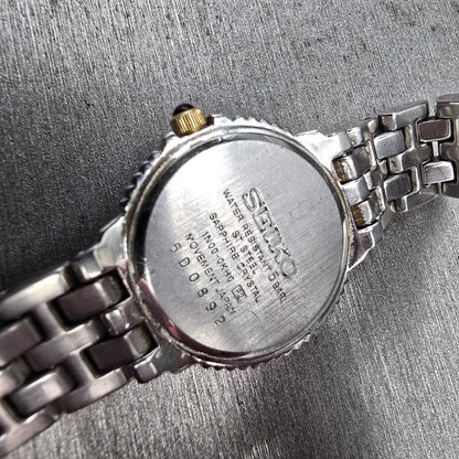 Seiko Watch Women 23mm MOP Dial Silver Diamond Bezel Round 1N00-0KH0 New Battery10