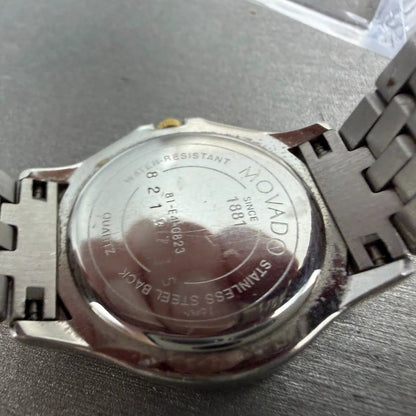 Movado Museum Watch Women 28mm Black Dial Two Tone Round 81-E4-0823 New Batteryr9