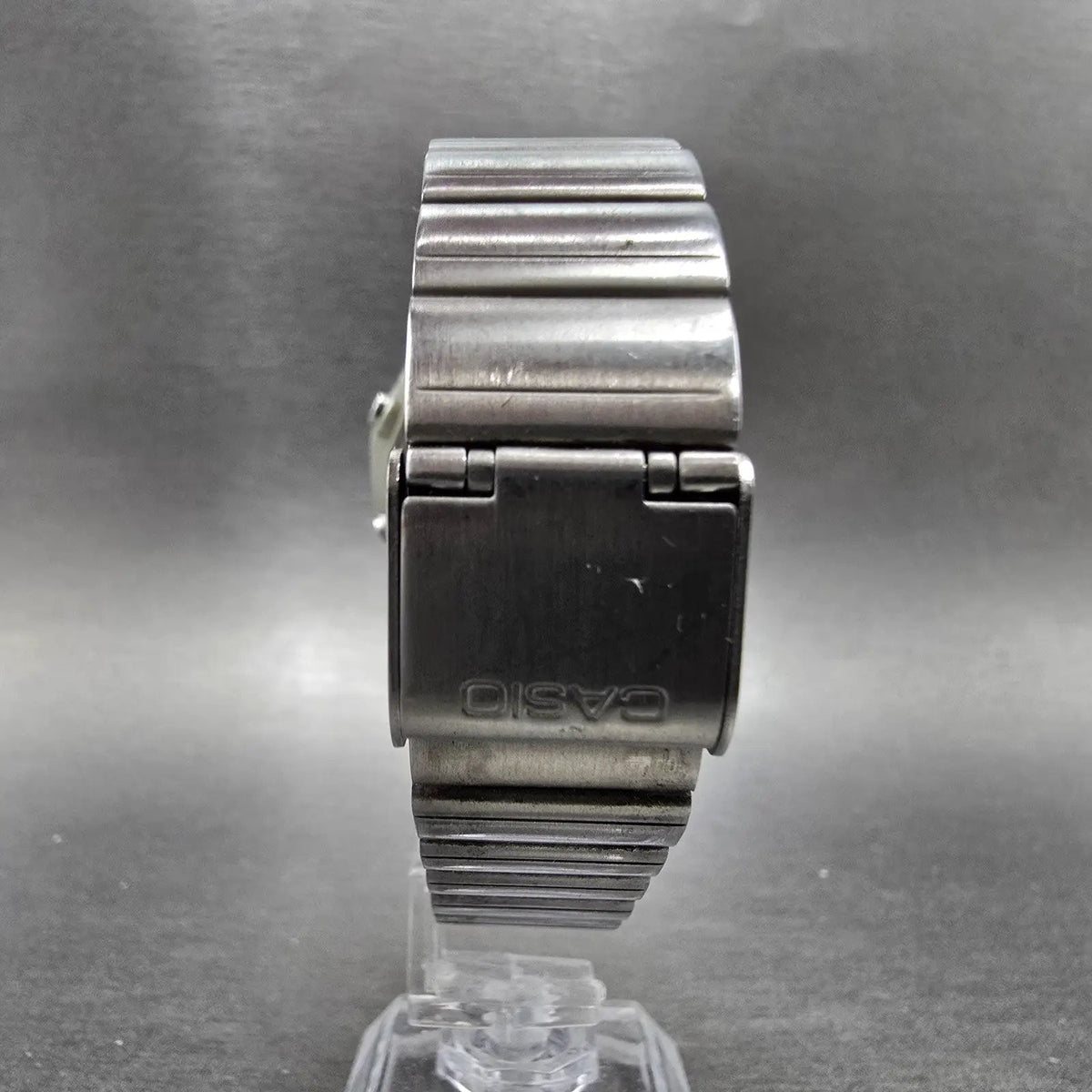 Casio Wave Ceptor Watch Women 35mm White Dial Silver Analog Digital Works GT7