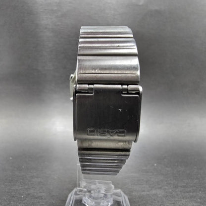 Casio Wave Ceptor Watch Women 35mm White Dial Silver Analog Digital Works GT7