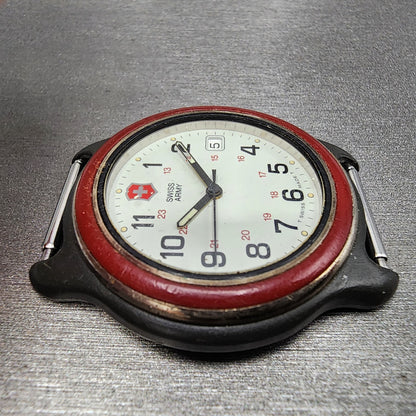 Victorinox Swiss Army Watch Men 39mm White Dial Black Tone Date Round New Batt3