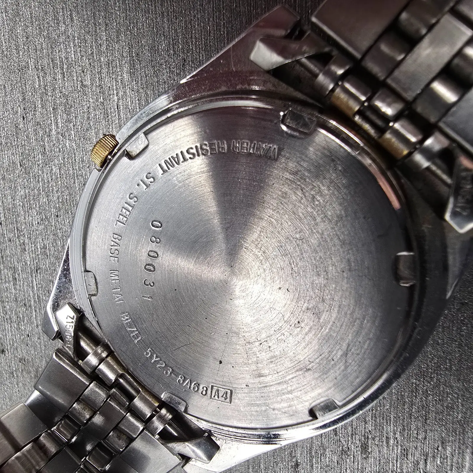 Seiko President Watch Men 35mm Silver Dial Two Tone Daydate 5Y23-8A68 New Batt10