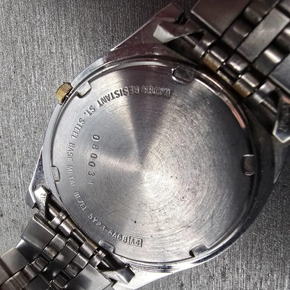Seiko President Watch Men 35mm Silver Dial Two Tone Daydate 5Y23-8A68 New Batt10