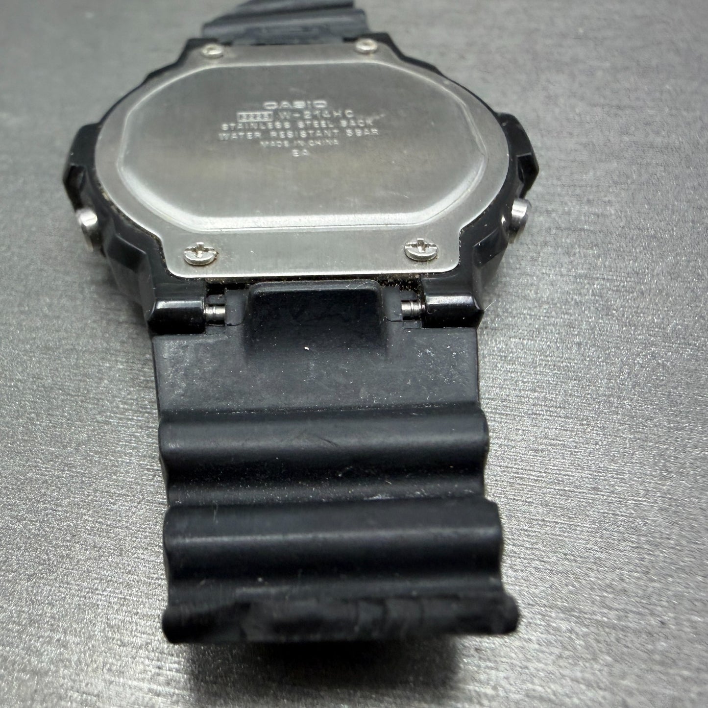 Casio Illuminator W-214HC Watch Men 45mm Black Alarm Chrono Digital New Battery9
