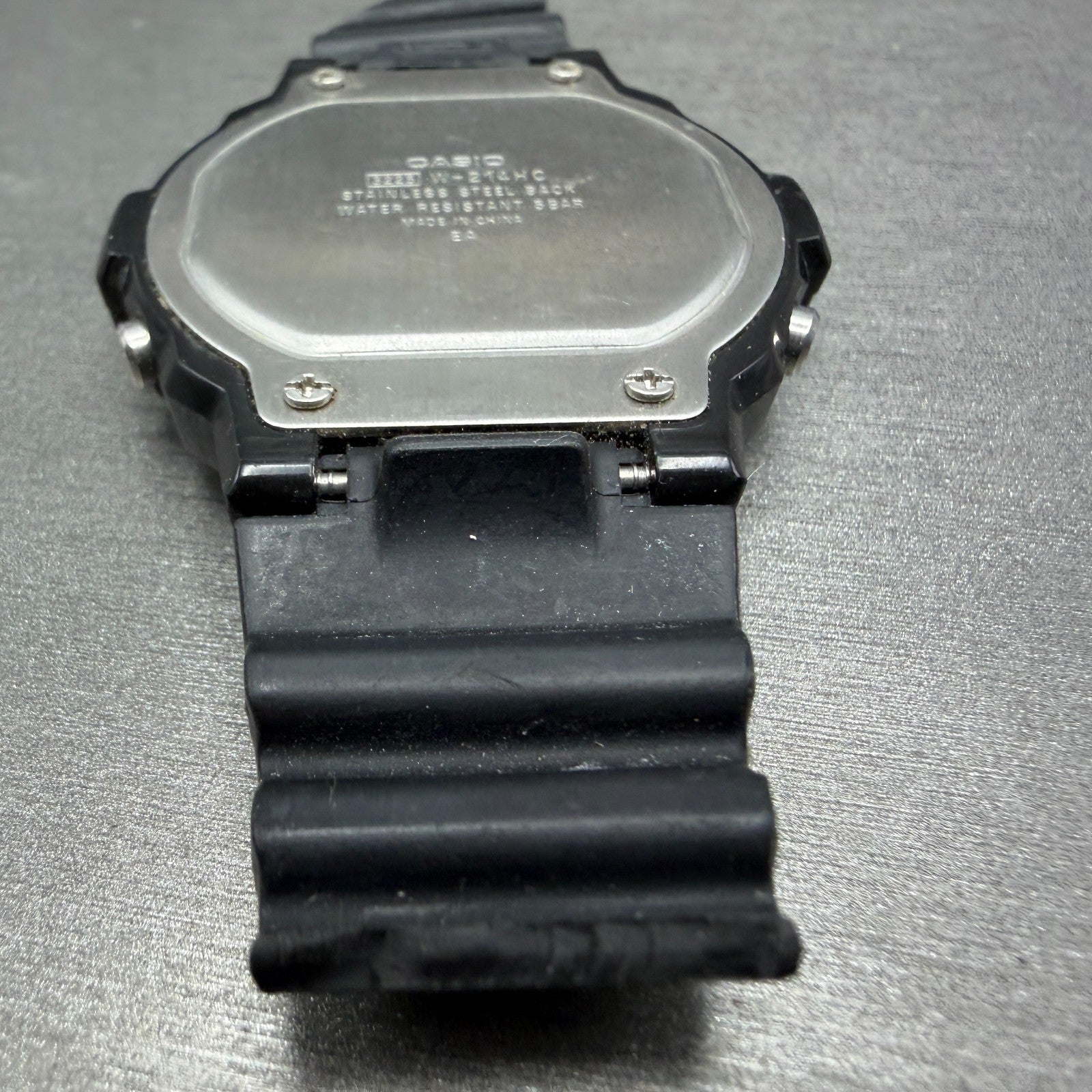 Casio Illuminator W-214HC Watch Men 45mm Black Alarm Chrono Digital New Battery9
