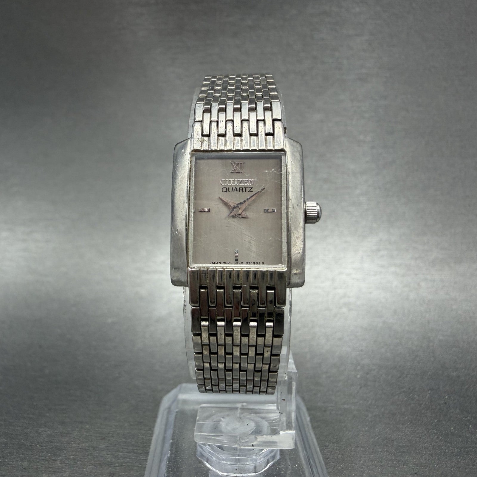 Citizen Tank Watch Women 17mm Silver Dial Silver Tone 5920S98624 New Battery5