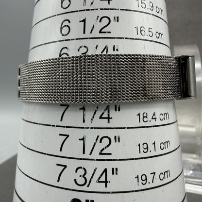 Swatch Irony Libertine Watch Women 24mm Silver Dial Steel Mesh Band New BatteryA10