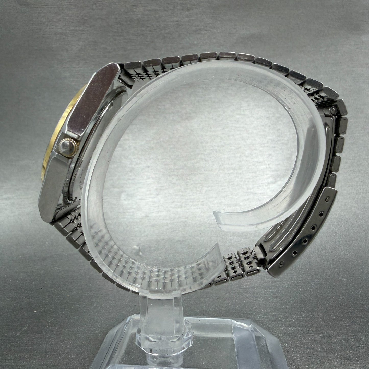 Seiko Alba Watch Men 35mm Champagne Dial Two Tone Daydate V743-8A10 New Battery26
