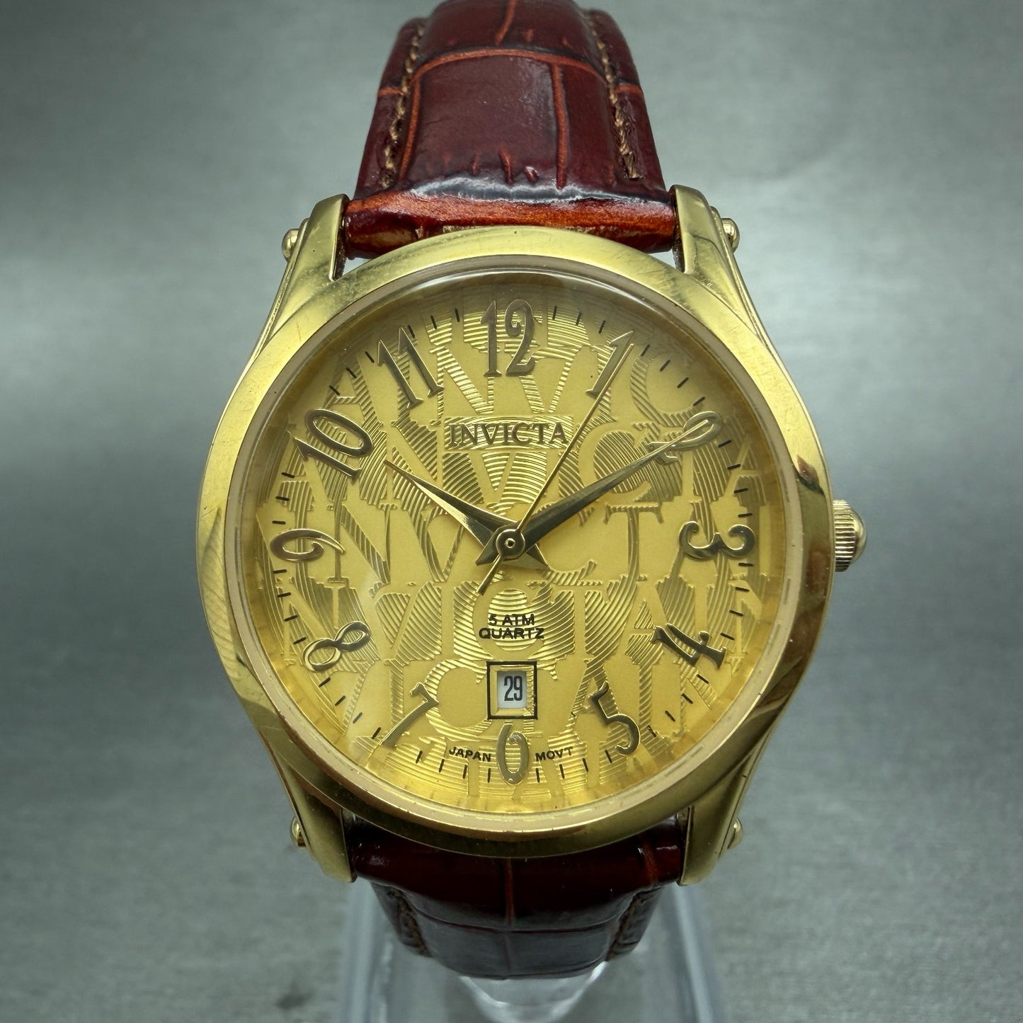 Invicta Watch Women 30mm Gold Dial Gold Tone Date Round 2780 New Battery0