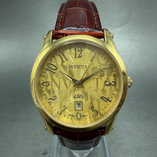 Invicta Watch Women 30mm Gold Dial Gold Tone Date Round 2780 New Battery0