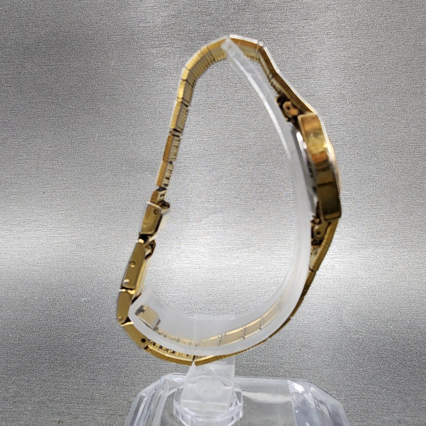 Seiko Watch Women 17mm Gold Dial Gold Tone Round 54200129 New Battery Vintage8