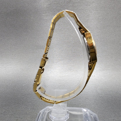 Seiko Watch Women 17mm Gold Dial Gold Tone Round 54200129 New Battery Vintage8