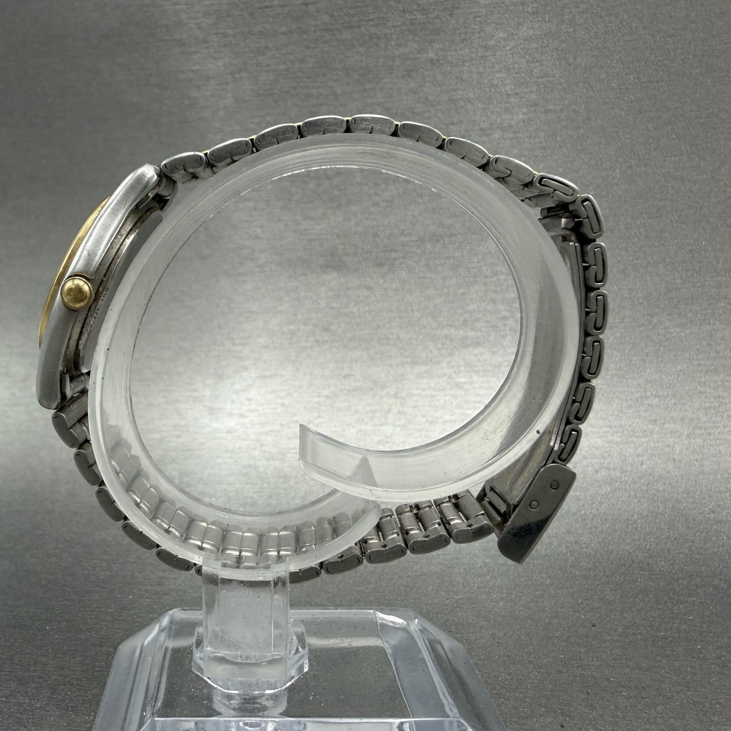 Seiko Watch Women 26mm White Dial Two Tone Date Round 7n890021 New Battery6