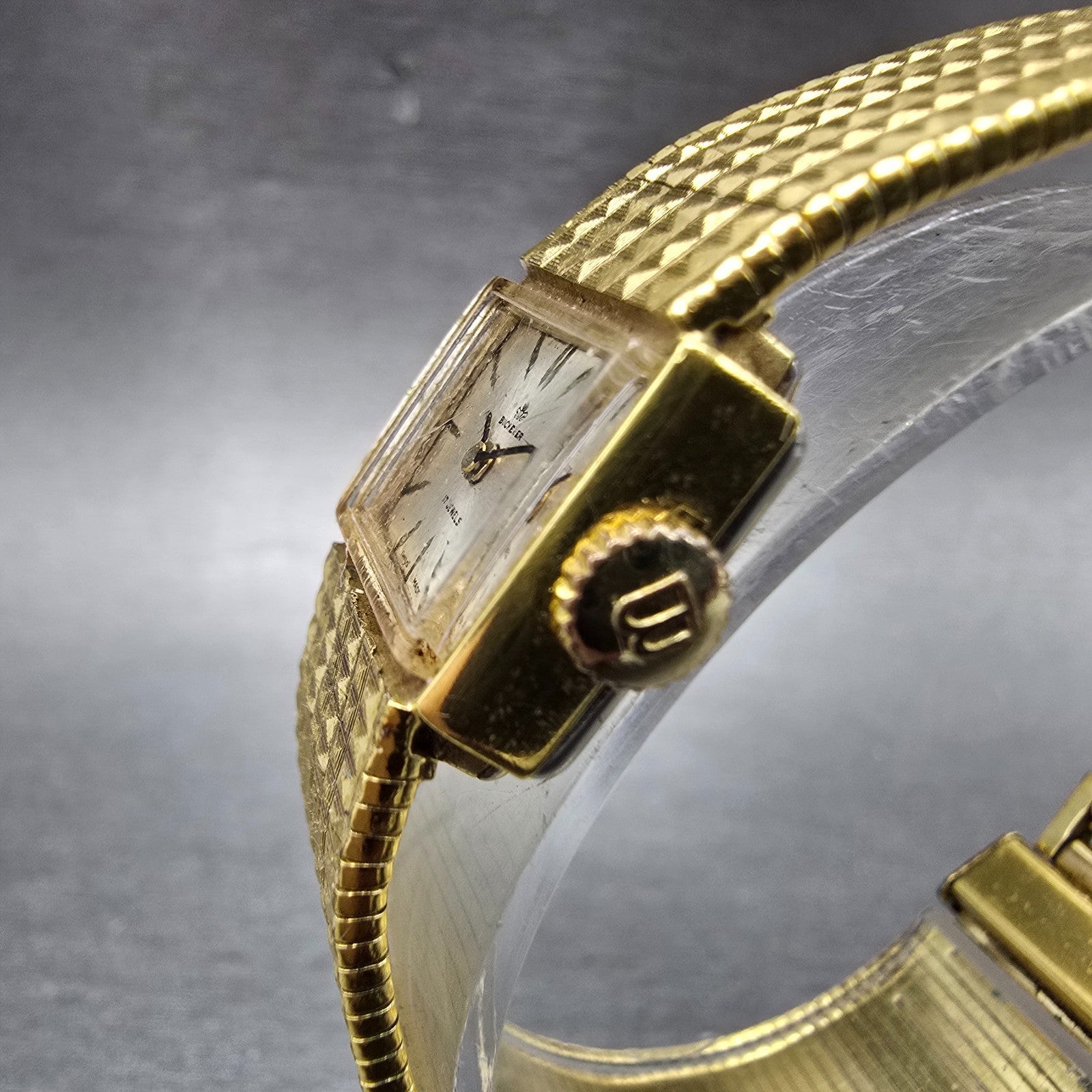 Bucherer Watch Women 16mm Silver Dial Gold Plated Manual Wind Runs Vintage2