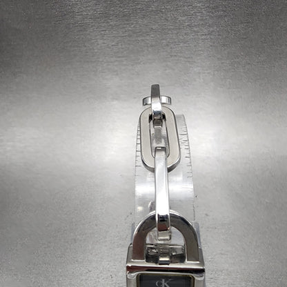 Calvin Klein Tank Watch Women 17mm Black Dial Steel Rectangle K15231 New Battery