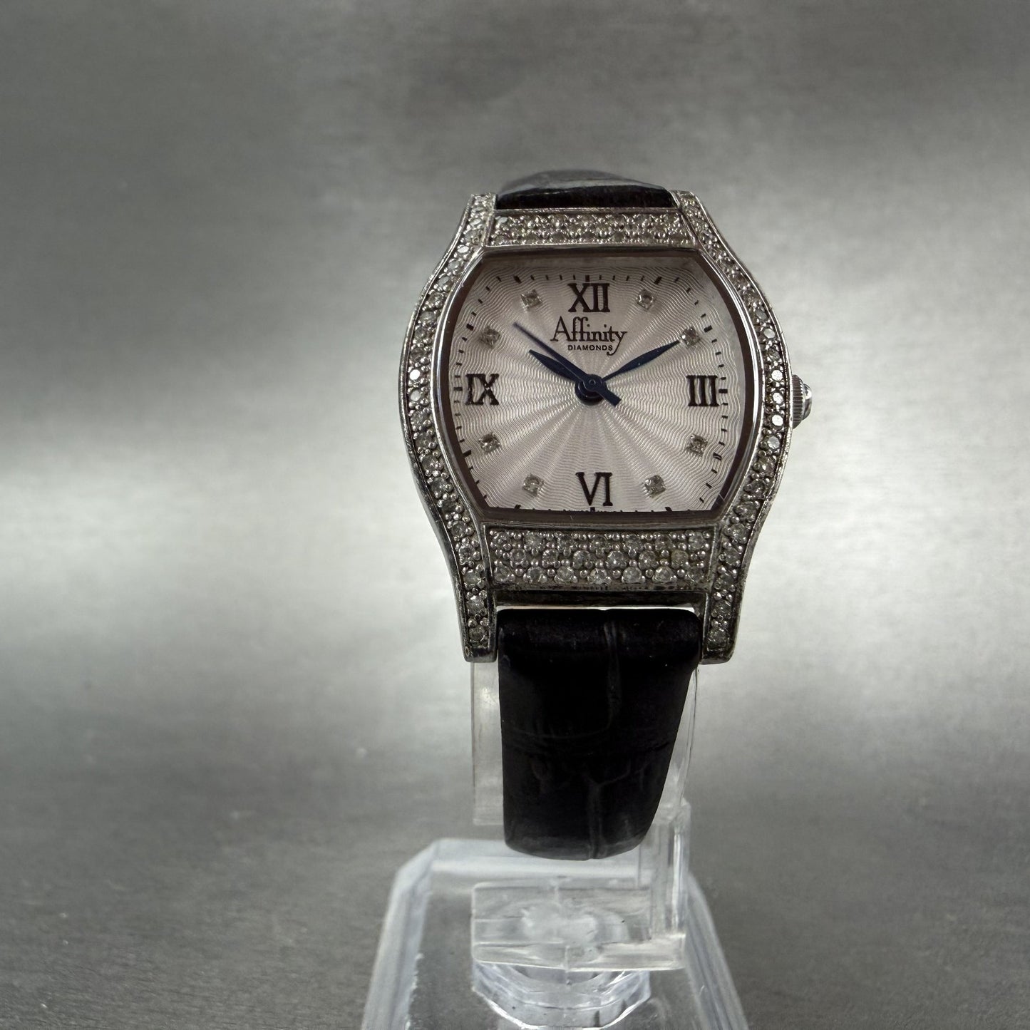 Affinity Watch Women 24mm White Dial Sterling Silver Diamond Accents New Battery5