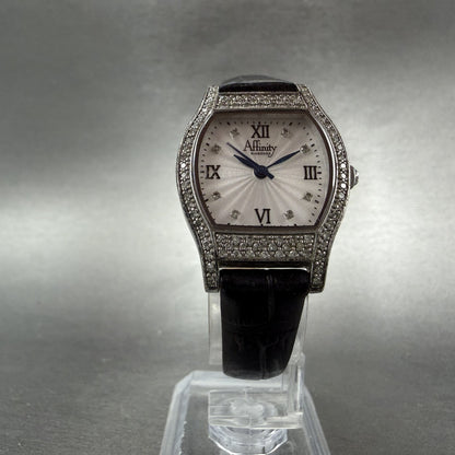 Affinity Watch Women 24mm White Dial Sterling Silver Diamond Accents New Battery5