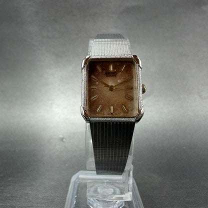 Seiko Tank Watch Women 18mm Silver Dial Silver Tone 7321-5810 New Battery VTG5