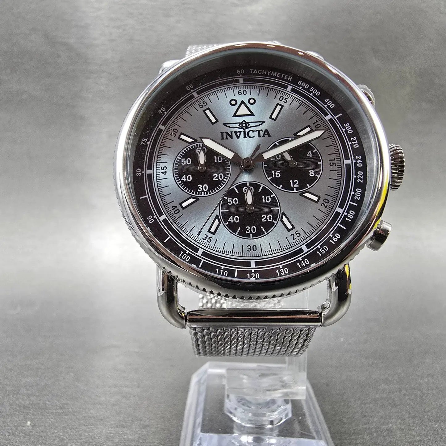 Invicta Speedway Chronograph Watch Men 44mm Blue Dial Silver Tone 47359 New Batt6