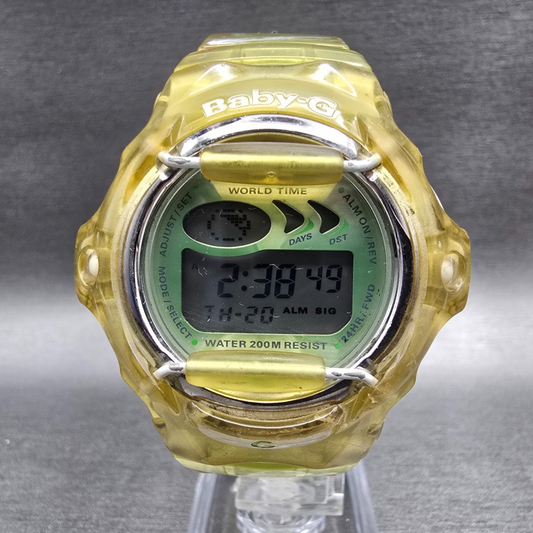 Casio Baby-G BG-169A Watch Women 43mm Green Dial Yellow Chrono Alarm New Battery0