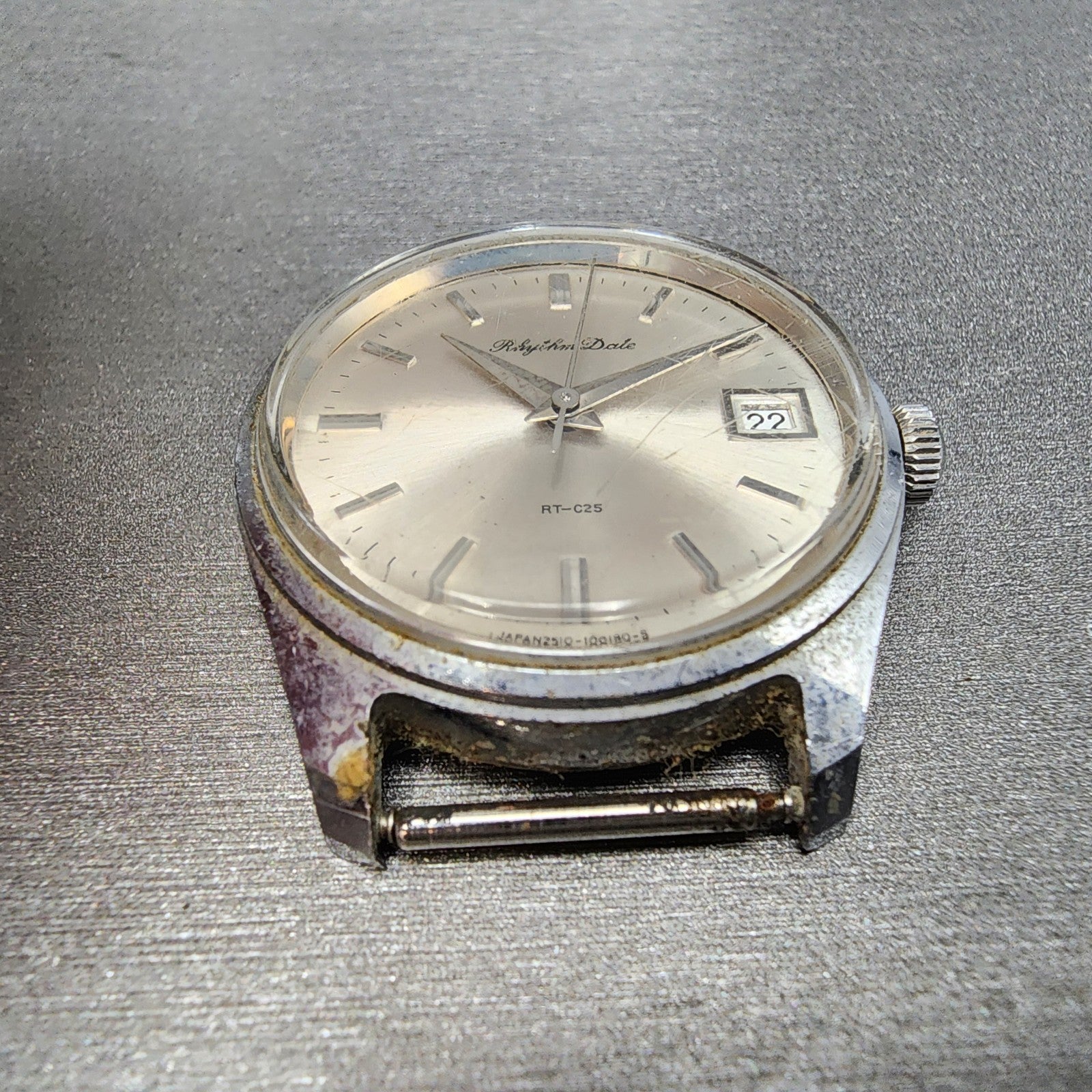 Citizen Rhythm Date Manual Watch Men 33mm Silver Dial Silver Tone Date Runs2