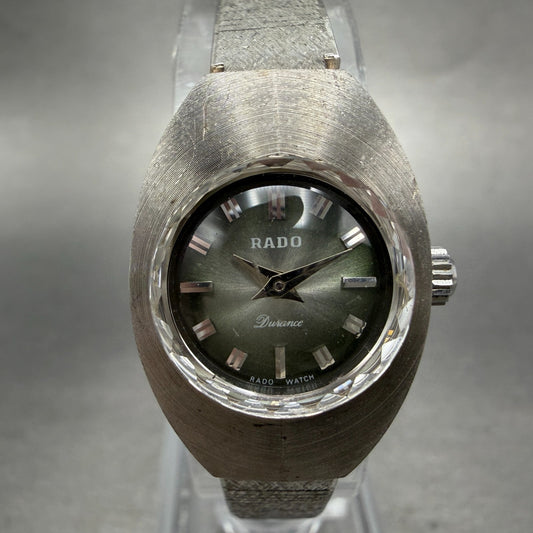 Rado Durance Watch Women 19mm Green Dial Silver Tone Manual Vintage PARTS0