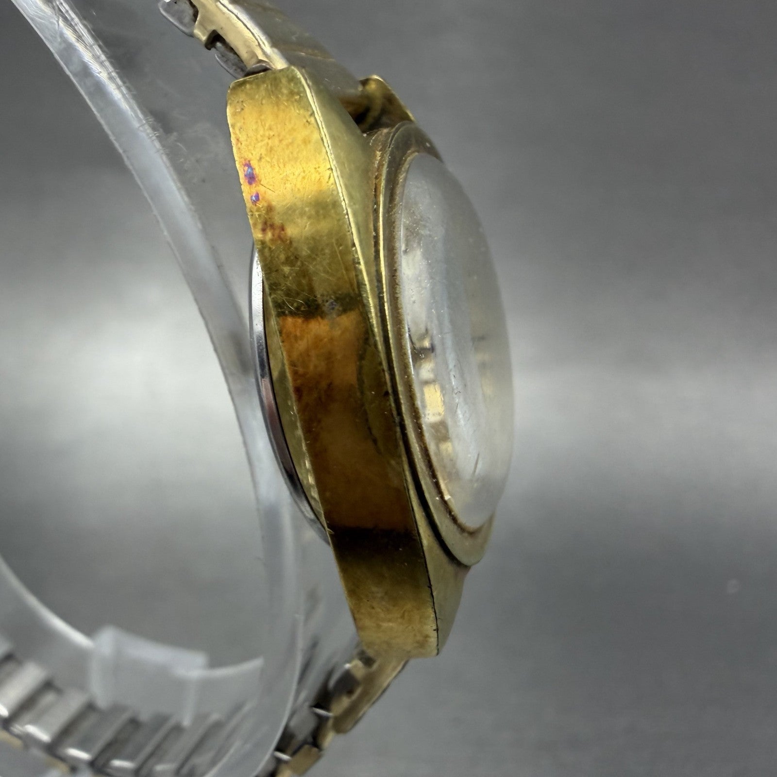 Tissot Seastar Automatic Watch Women 23mm Silver Dial Gold Tone Date PARTS READ!3
