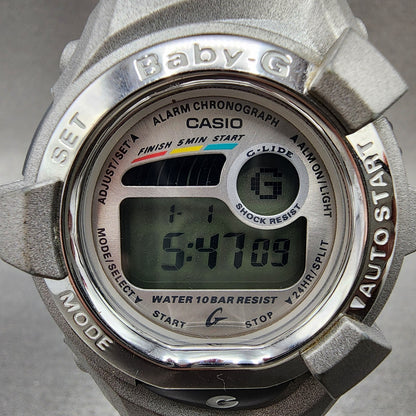 Casio BabyG BGX170 Watch Women 42mm Silver Dial Silver Tone Digital New Batt1