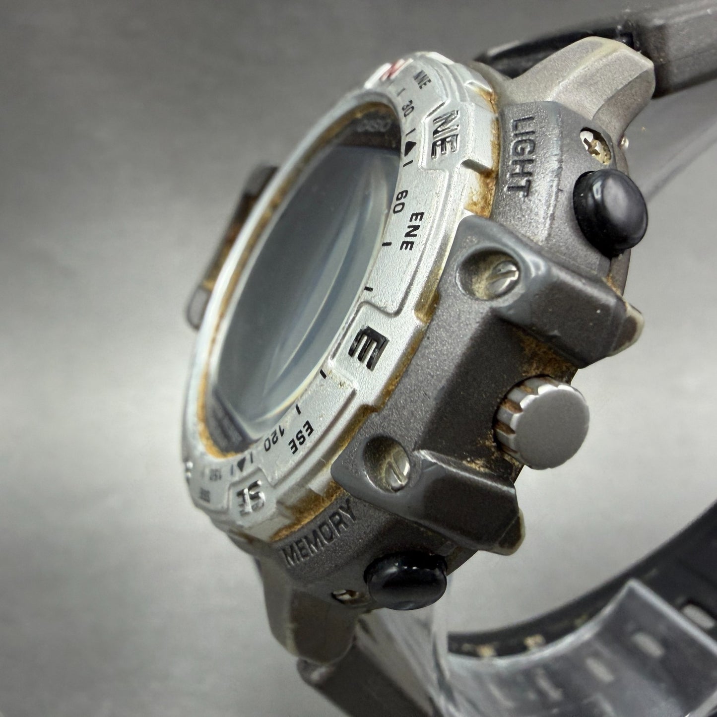 Casio Pro Trek PRT-500 Watch Men 48mm Analog Digital Gray Tone Round New Batt BL2